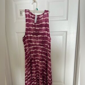 Athleta Tie-Dye Pink and White Dress